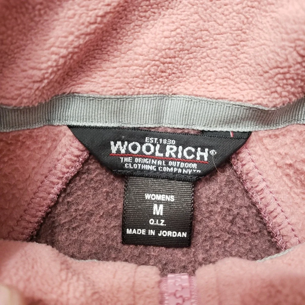 Woolrich Sweatshirt Womens Medium Pink Fleece Full Zip Outdoors‎ Hiking